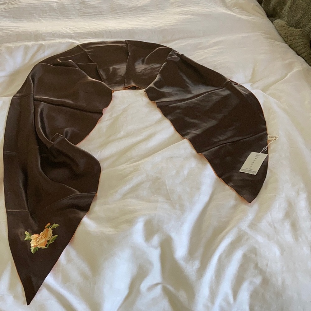 Silk embroidery scarf